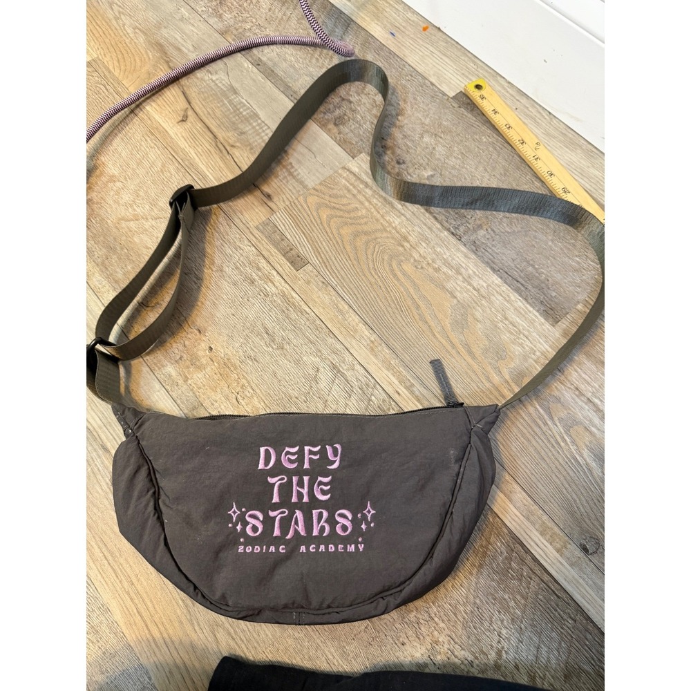 Zodiac Academy Women Belt Bag Defy The Stars Embroidery Gray OS